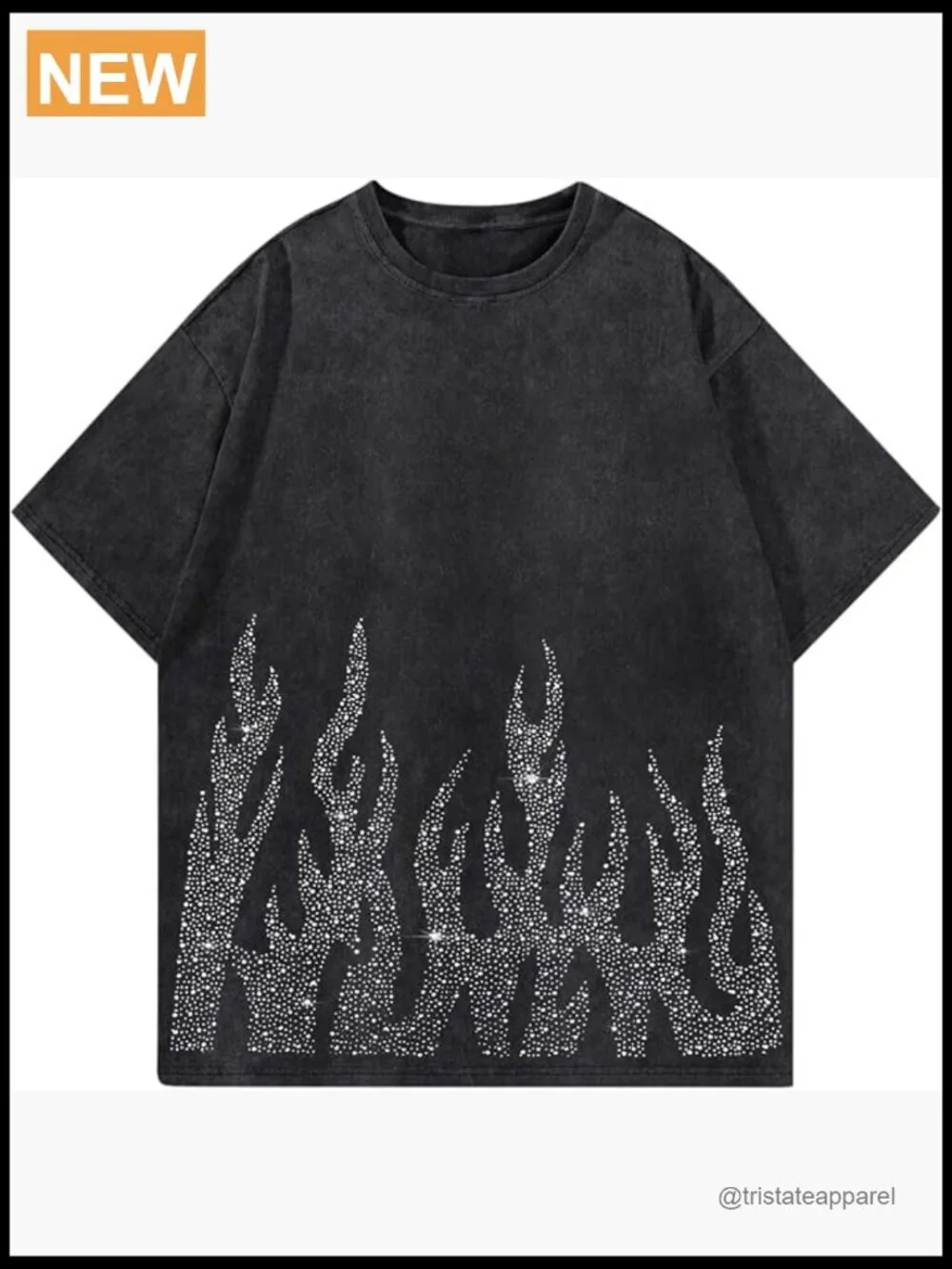 Oversized Rhinestone Graphic Tee Y2K Streetwear T-Shirt